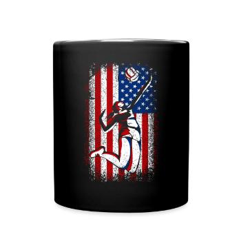 Usa american flag patriotic volleyball 4th of july - Tasse einfarbig - Schwarz - Vorne