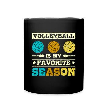 Le volleyball est ma saison préférée - Mug uni - noir - Devant