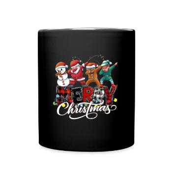 Dabbing Merry Christmas Santa Elf Santa Claus - Full Colour Mug - black - Front