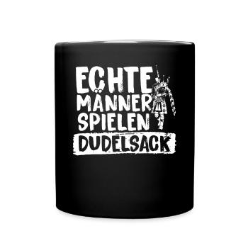 Echte Männer Spielen Dudelsack Instrument - Tasse einfarbig - Schwarz - Vorne