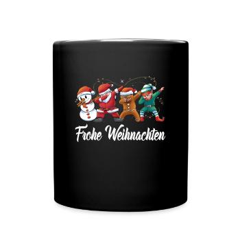 Dabbing Frohe Weihnachtsmann Santa Elf Weihnachten - Tasse einfarbig - Schwarz - Vorne