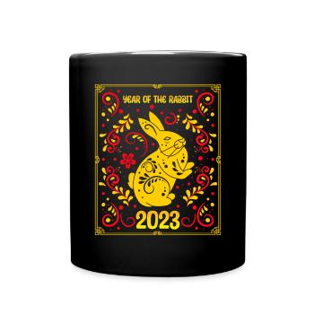 Zodiac Happy Chinese New Year of the Rabbit 2023 - Tasse einfarbig - Schwarz - Vorne