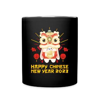 Zodiac Happy Chinese New Year of the Rabbit 2023 - Tasse einfarbig - Schwarz - Vorne