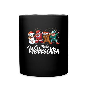 Dabbing Frohe Weihnachten Santa Elf Weihnachtsmann - Tasse einfarbig - Schwarz - Vorne