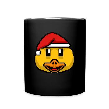 Canard de Noël pixélisé - Drôle de canard - Mug uni - noir - Devant