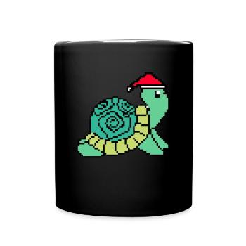 Noël de tortue pixélisée - Drôle - Mug uni - noir - Devant