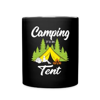 Camping It s in Tent - Tasse einfarbig - Schwarz - Vorne