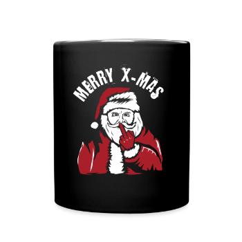 X-Mas Santa - Tasse einfarbig - Schwarz - Vorne