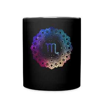 Skorpion Sternzeichen Symbol Mandala - Tasse einfarbig - Schwarz - Vorne