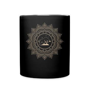 Signe du zodiaque Taureau Mandala - Mug uni - noir - Devant