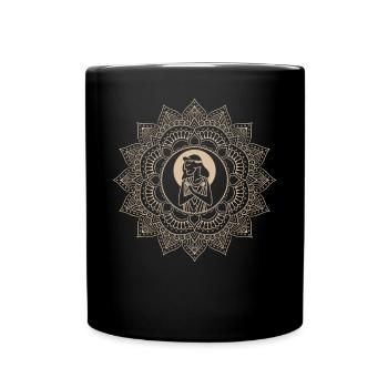 Mandala du zodiaque Vierge - Mug uni - noir - Devant