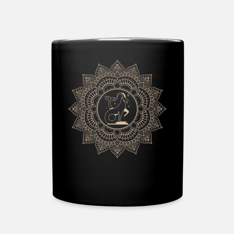 Steinbock sternzeichen Mandala - Tasse einfarbig - Schwarz