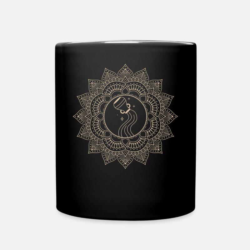 Signe du zodiaque du Verseau Mandala - Mug uni - noir