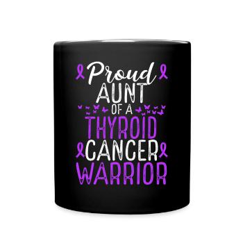 Thyroid Cancer Awareness Movement for Aunt Ribbon - Full Colour Mug - black - Front