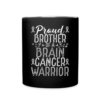 Brain Tumor Awareness Glioblastoma Brother Ribbon - Full Colour Mug - black - Front