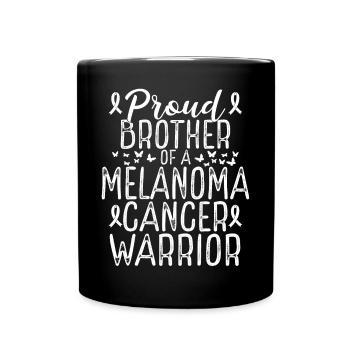 Melanoma Cancer Awareness Movement Brother Ribbon - Full Colour Mug - black - Front