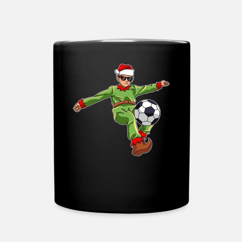 Fußball Elf Weihnachtsmann - Tasse einfarbig - Schwarz