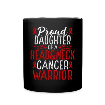 Head&Neck Cancer Awareness for Daughter Ribbon - Full Colour Mug - black - Front