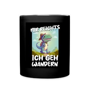 T-Rex Dino Dinosaurier Saurier Wandern Outdoor - Tasse einfarbig - Schwarz - Vorne