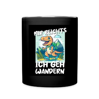 T-Rex Dino Dinosaurier Saurier Wandern Outdoor - Tasse einfarbig - Schwarz - Vorne