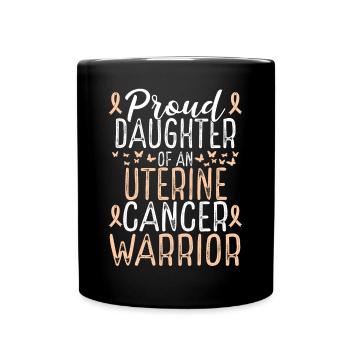 Uterine Cancer Awareness Movement Daughter Ribbon - Full Colour Mug - black - Front