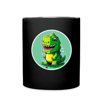 T-Rex Dino Dinosaurier Saurier Geschenk Spielzeug - Tasse einfarbig - Schwarz - Vorne