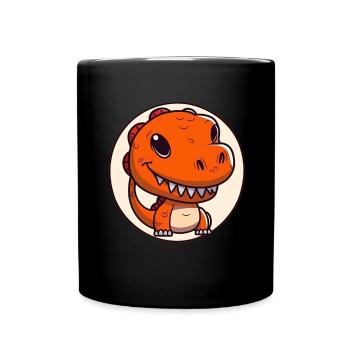 T-Rex Dino Dinosaurier Saurier Geschenk Spielzeug - Tasse einfarbig - Schwarz - Vorne
