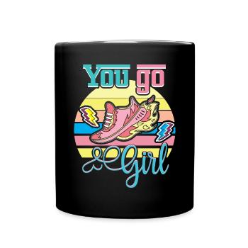 Tu vas fille drôle rétro vintage design - Mug uni - noir - Devant
