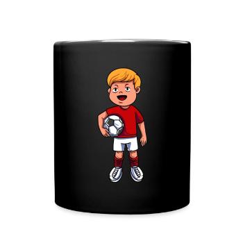 Fußballspieler - Tasse einfarbig - Schwarz - Vorne