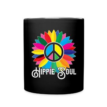 Âme hippie - Mug uni - noir - Devant