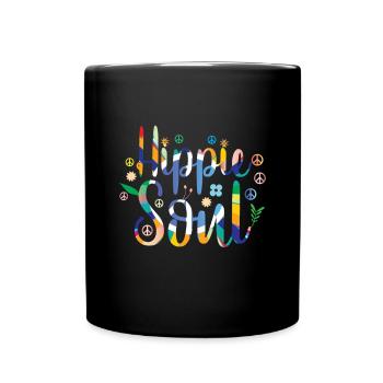 Âme hippie - Mug uni - noir - Devant