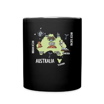 Carte de l’Australie - Mug uni - noir - Devant