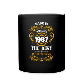 Fabriqué en décembre 1987 Le meilleur - Mug uni - noir - Devant