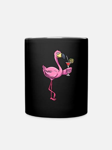 Flamingo Pinker Vogel - Tasse einfarbig - Schwarz