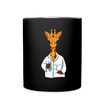 Scientifique girafe - Mug uni - noir - Devant