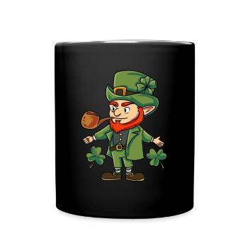 Leprechaun Kobold Irland - Tasse einfarbig - Schwarz - Vorne