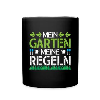 Mon jardin Mes règles Jardinage - Mug uni - noir - Devant