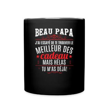 Beau Papa Beau Père - Mug uni - noir - Devant