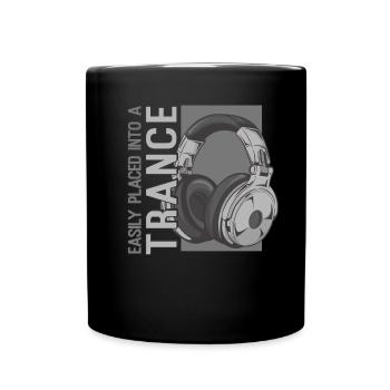 Easily Put Into A Trance Music Headphones EDM - Full Colour Mug - black - Front