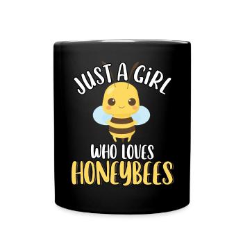 Just A Girl Who Loves Honeybees Cute Funny - Full Colour Mug - black - Front