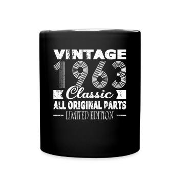 60th Birthday Vintage 1963 Classic 1963 - Full Colour Mug - black - Front