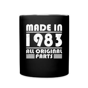 40. Geburtstag Made in 1983 All Original Parts - Tasse einfarbig - Schwarz - Vorne