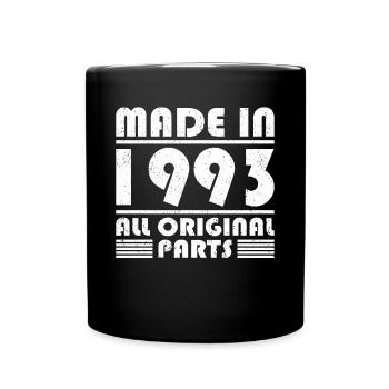 30th birthday Made in 1993 All Original Parts - Full Colour Mug - black - Front