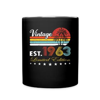 60. Geburtstag Vintage 1963 Limited Edition - Tasse einfarbig - Schwarz - Vorne