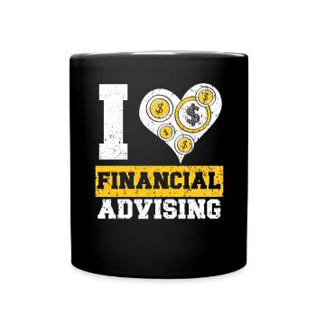 J’aime conseiller financier Gestionnaire financier - Mug uni - noir - Devant