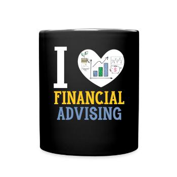 J’aime conseiller financier Gestionnaire financier - Mug uni - noir - Devant