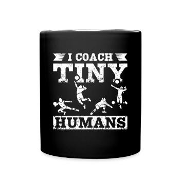 J’entraîne un entraîneur de volleyball de petits humains - Mug uni - noir - Devant