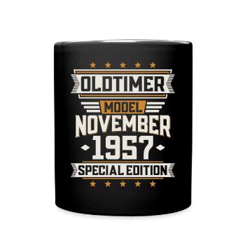 Novembre vintage 1957 anniversaire de voiture classique - Mug uni - noir - Devant