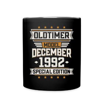 December Year 1992 Year of construction Oldtimer Birthday - Full Colour Mug - black - Front