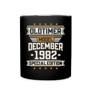 December Year 1982 Year of construction Oldtimer Birthday - Full Colour Mug - black - Front